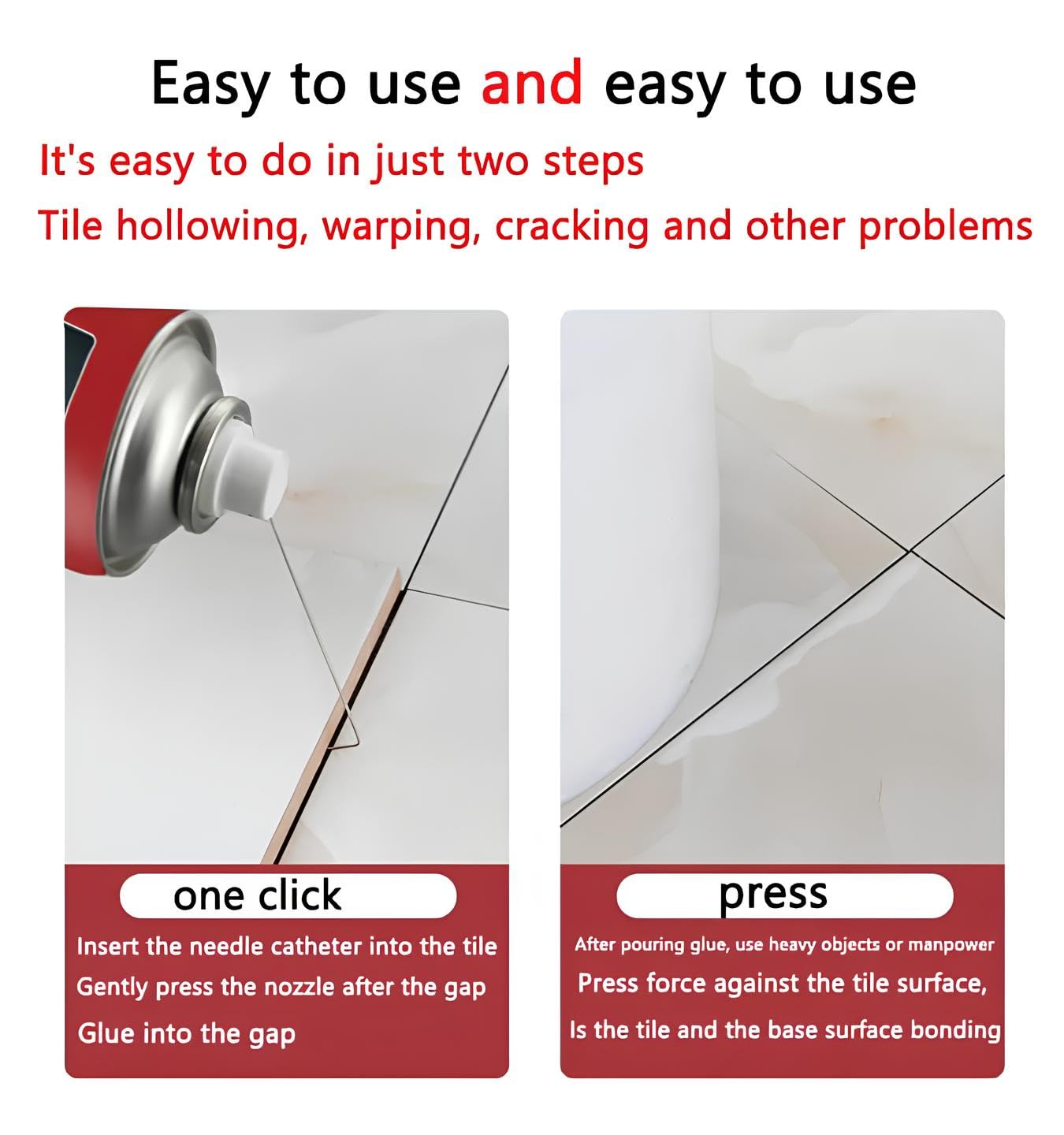 500ml Tile Adhesive Glue Spray, Tile repair sealant With needle design can go deep into the gap to repair loose floor tiles | Waterproof Tiles Grout, quick drying tile injection glue (1 pcs) 500ml Tile Adhesive Glue Spray, Tile repair sealant With needle design can go deep into the gap to repair loose floor tiles | Waterproof Tiles Grout, quick drying tile injection glue (1 pcs)
